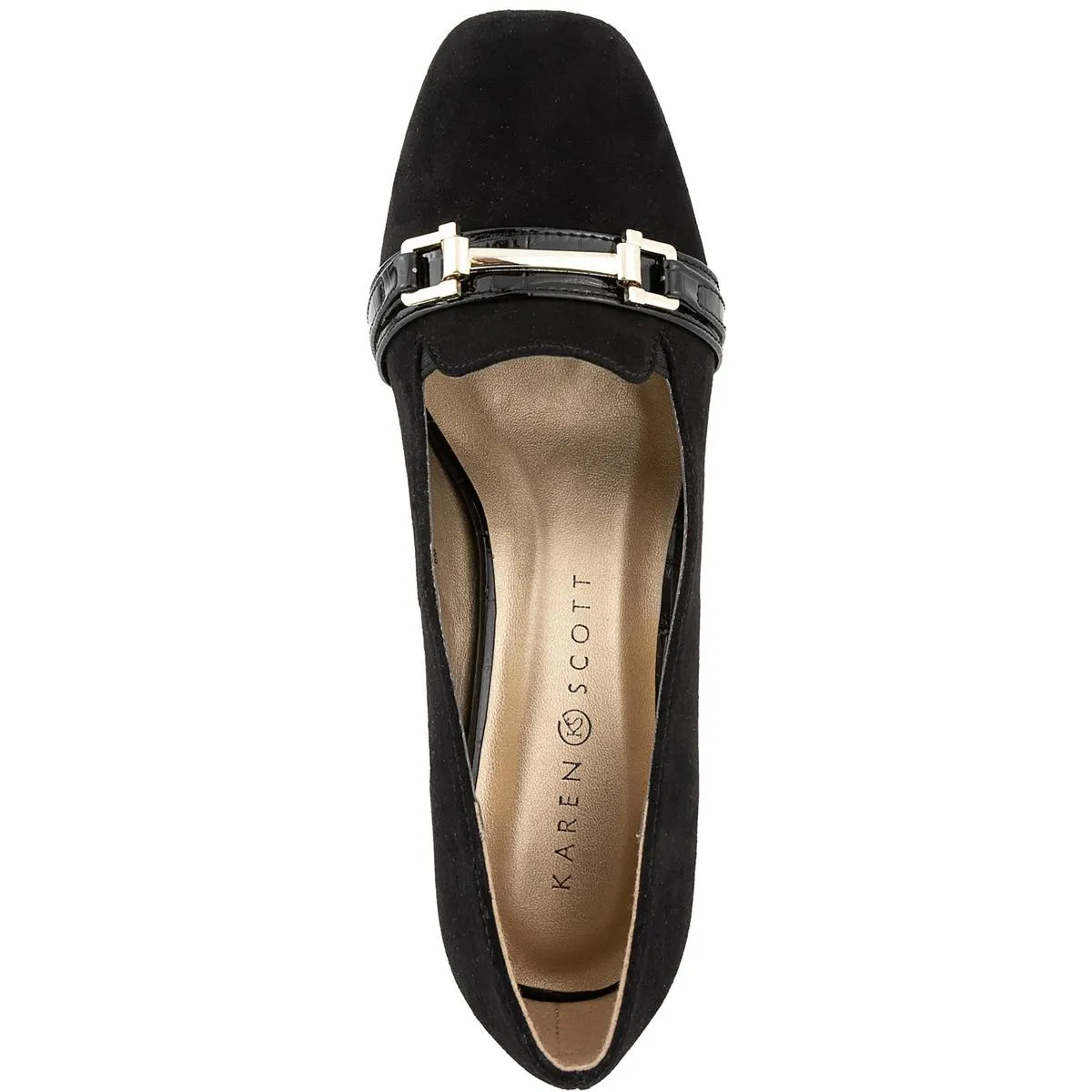 Penzey Womens Faux Suede Square toe Pumps