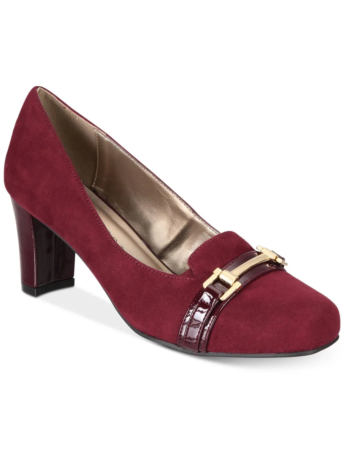 Penzey Womens Faux Suede Square toe Pumps