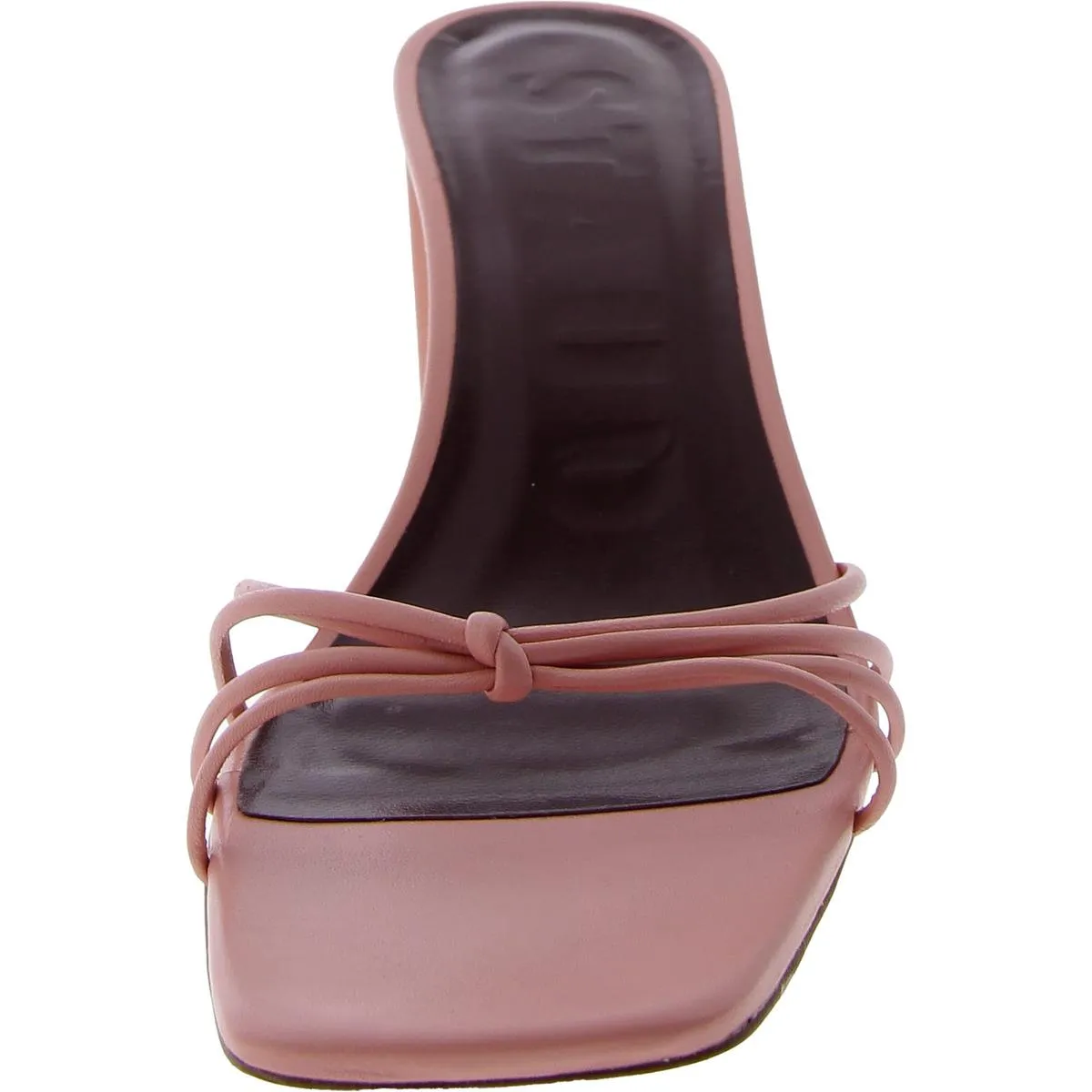 Pippa Heel Womens Leather Block Heel Slide
