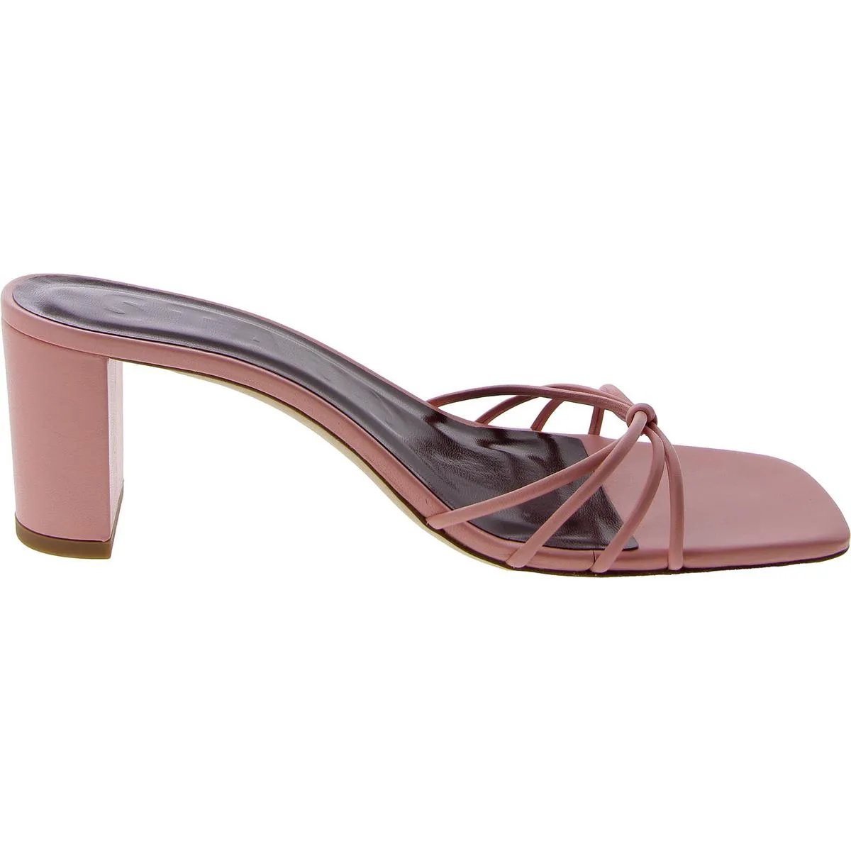 Pippa Heel Womens Leather Block Heel Slide