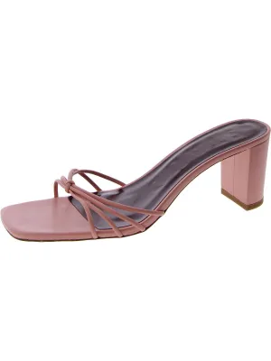 Pippa Heel Womens Leather Block Heel Slide
