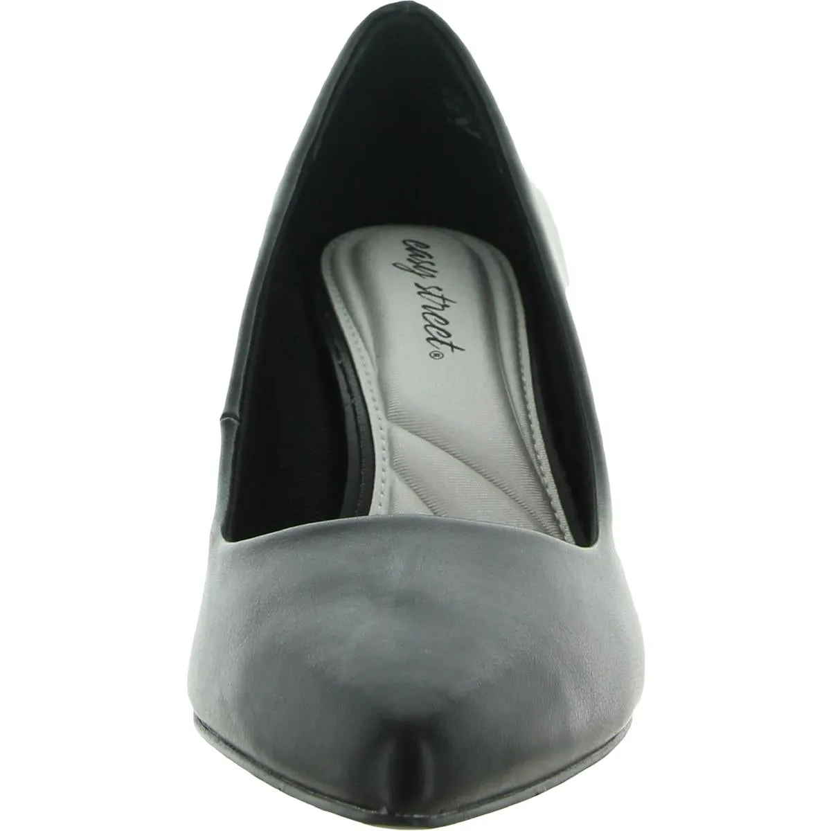 Pointe Womens Faux Leather Slip On Heels