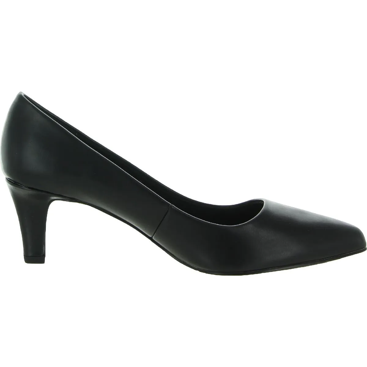 Pointe Womens Faux Leather Slip On Heels