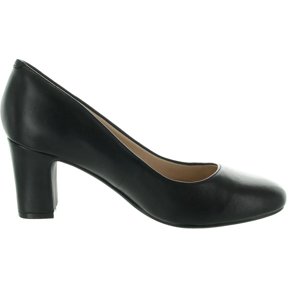 PRISCILA Womens Faux Leather Round toe Block Heels