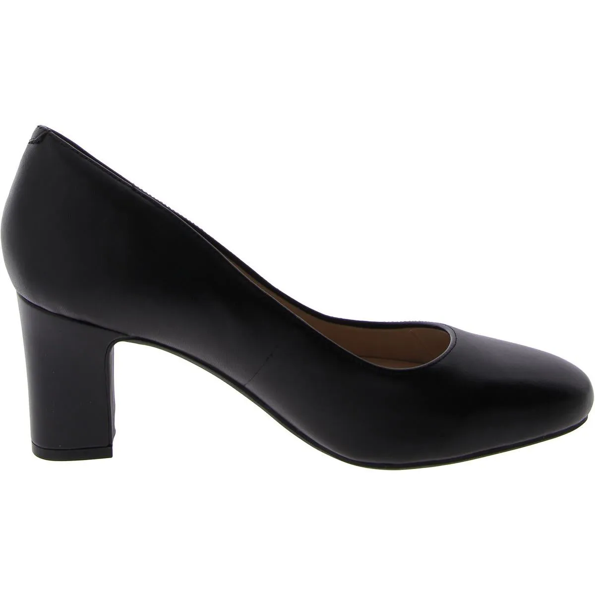 PRISCILA Womens Faux Leather Round toe Block Heels
