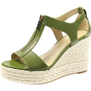 PV24D Womens Zipper Leather Espadrille Heels