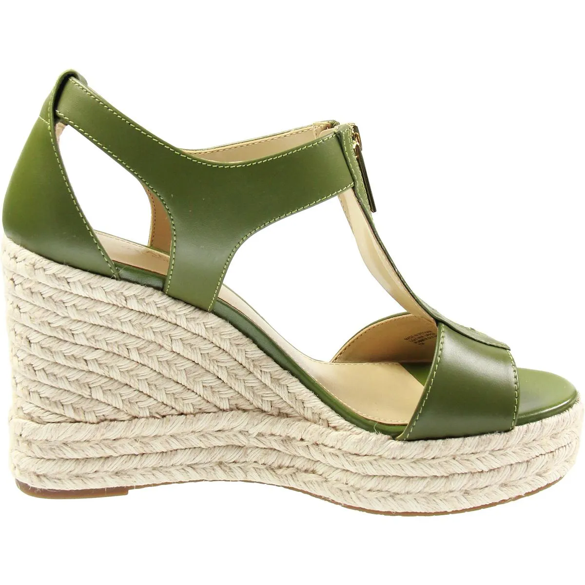 PV24D Womens Zipper Leather Espadrille Heels