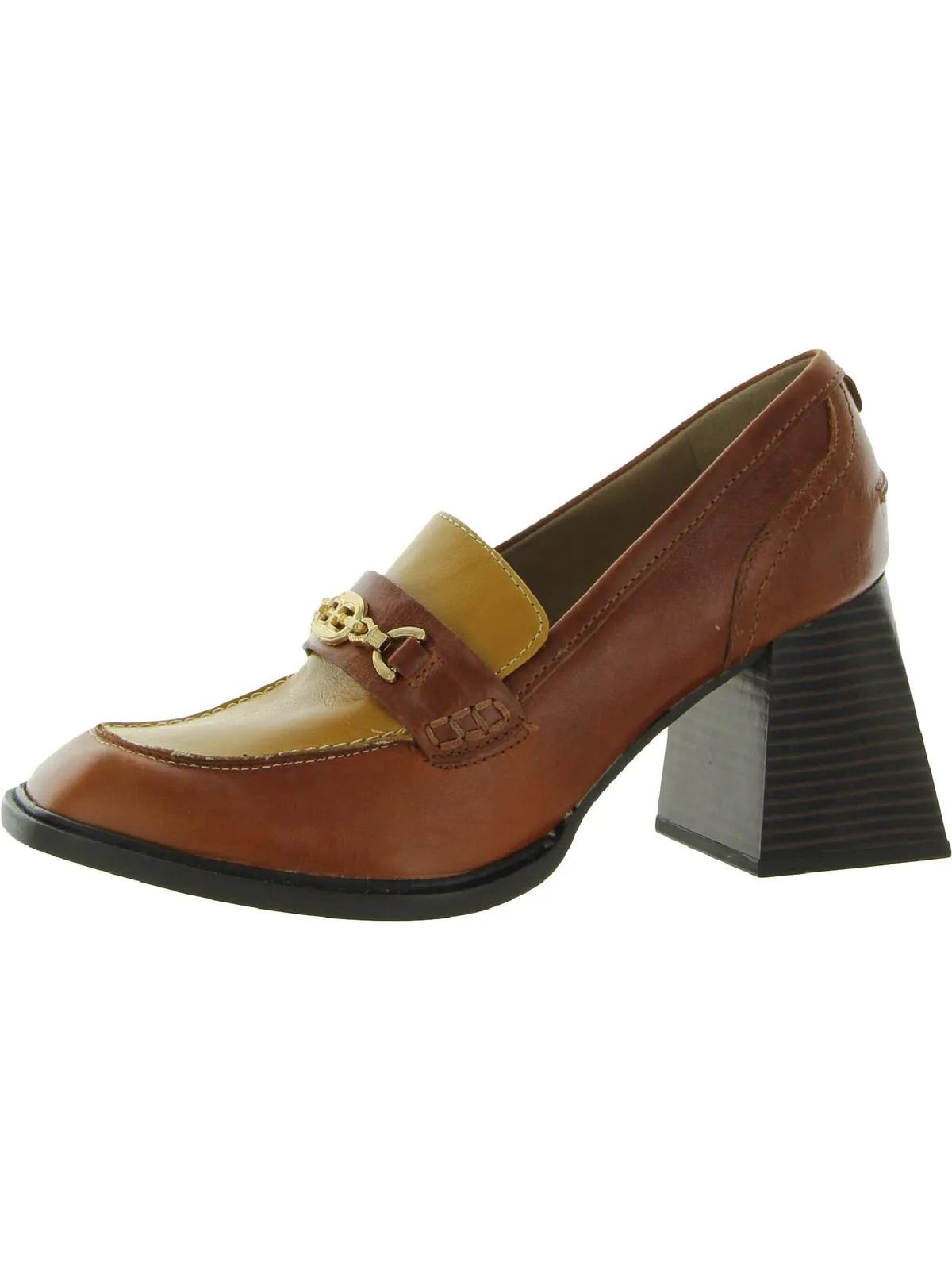 Quincy Womens Square Toe Loafer Heels