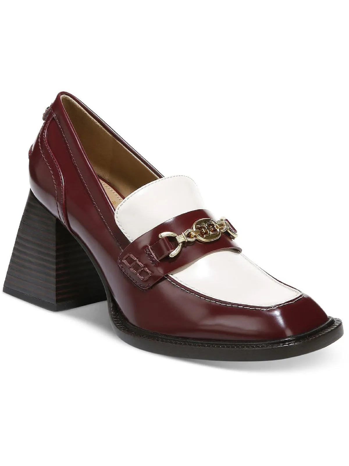 Quincy Womens Square Toe Loafer Heels