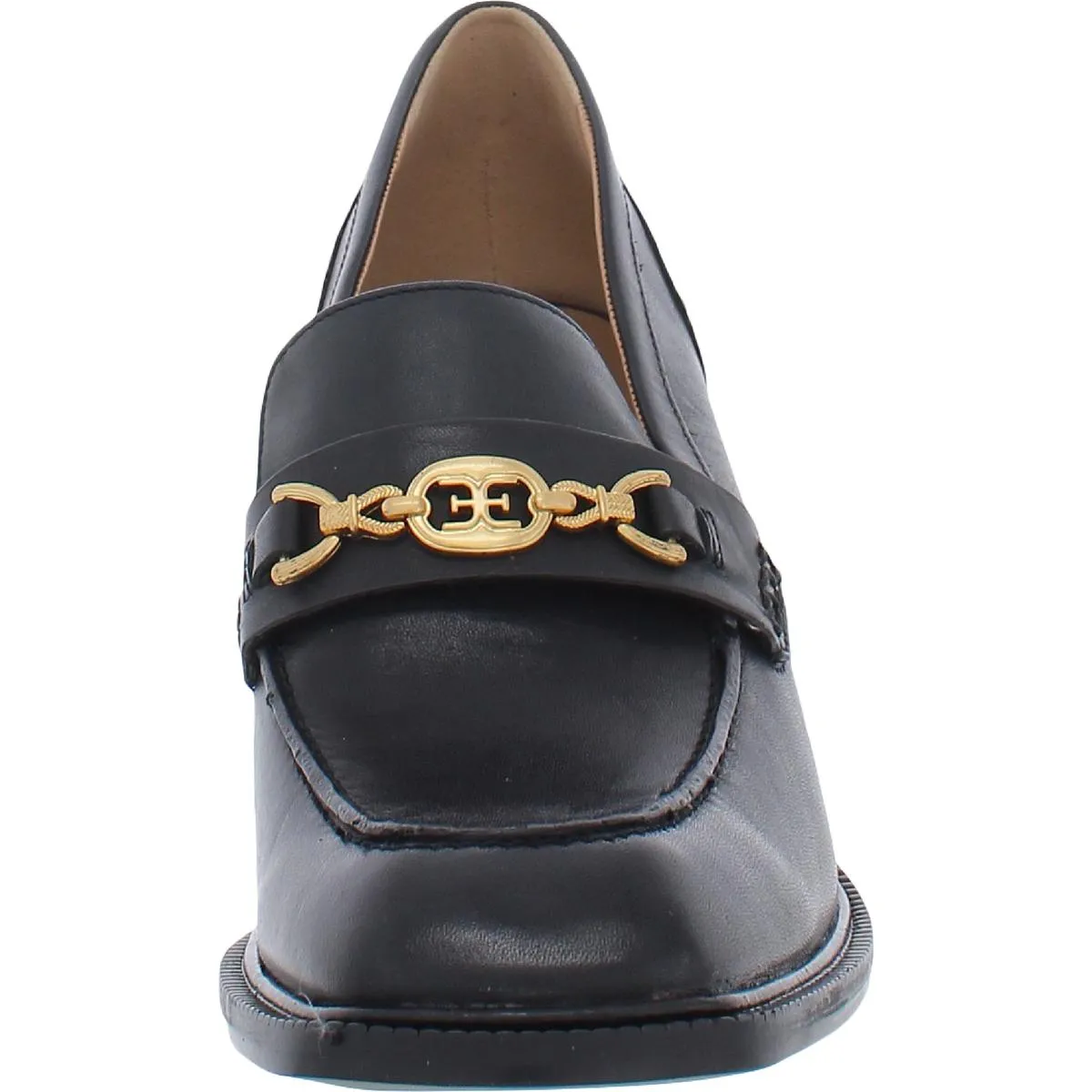 Quincy Womens Square Toe Loafer Heels