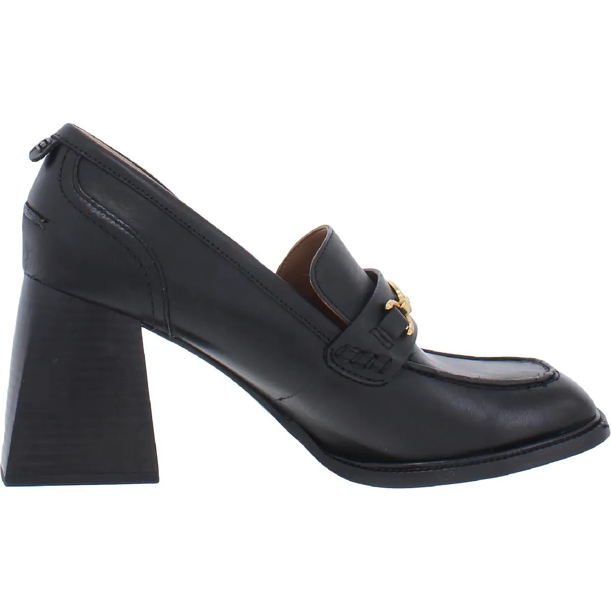 Quincy Womens Square Toe Loafer Heels