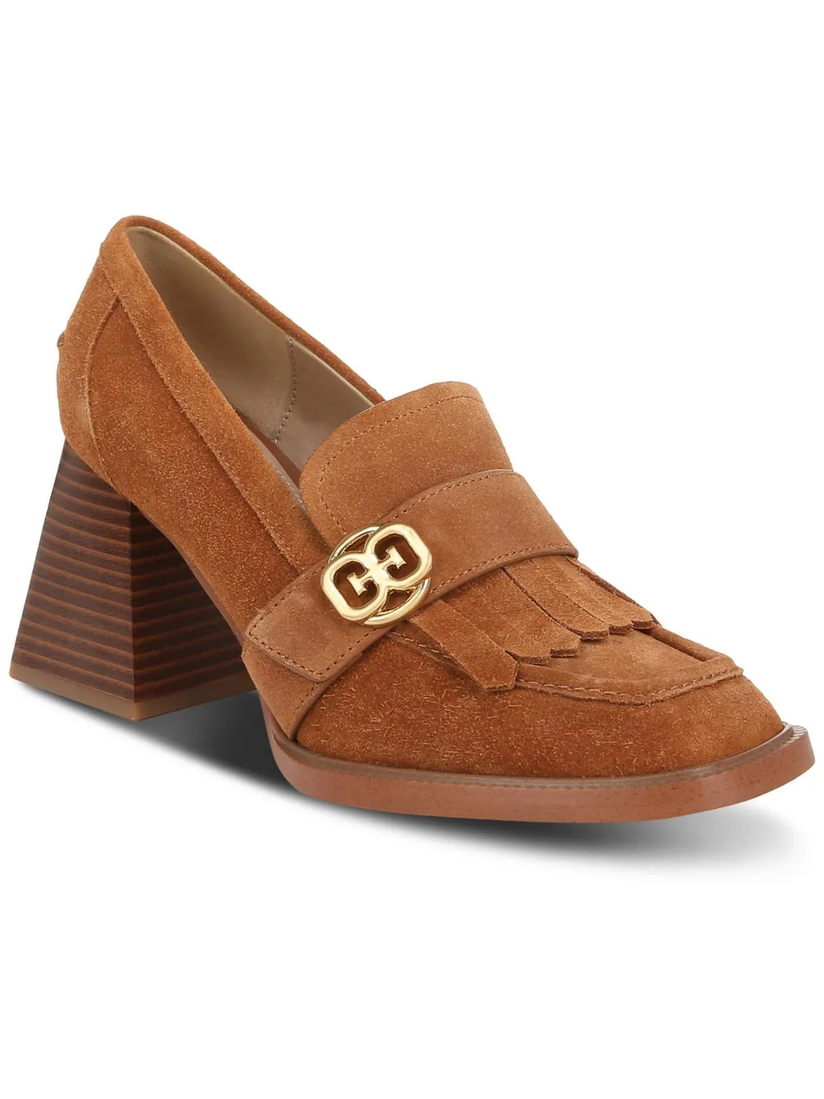 Quincy Womens Square Toe Loafer Heels