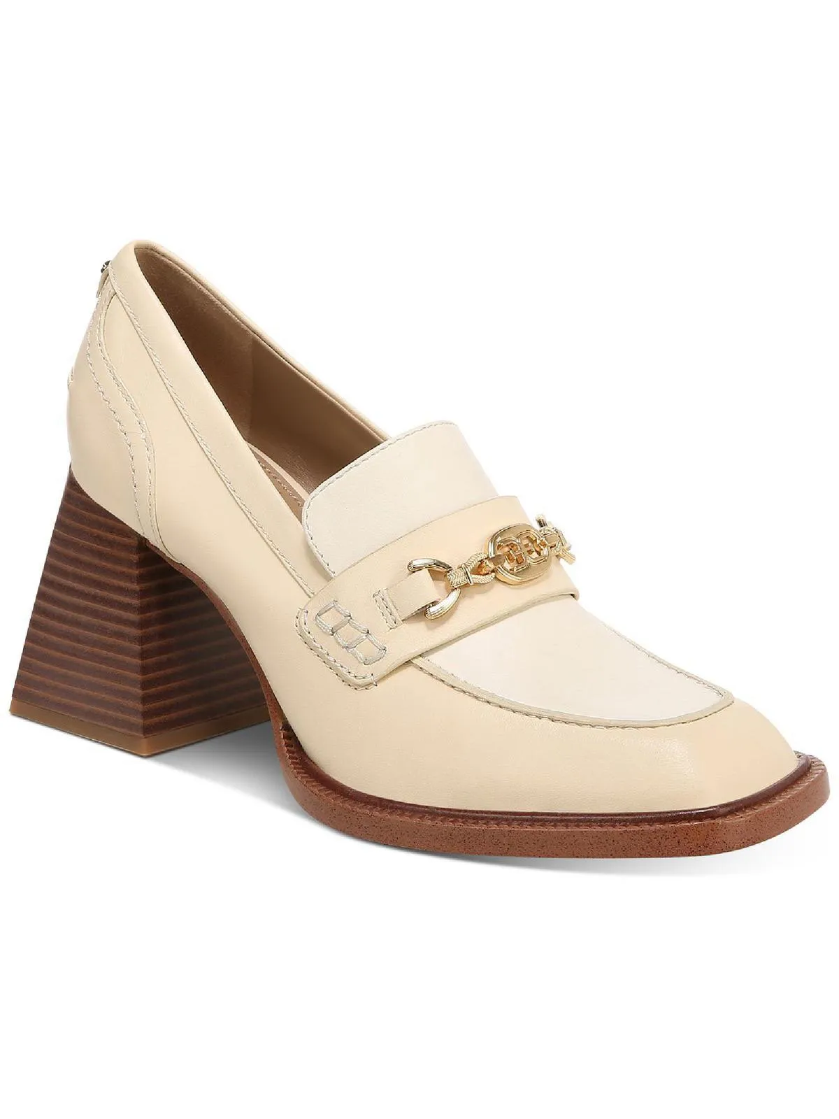 Quincy Womens Square Toe Loafer Heels