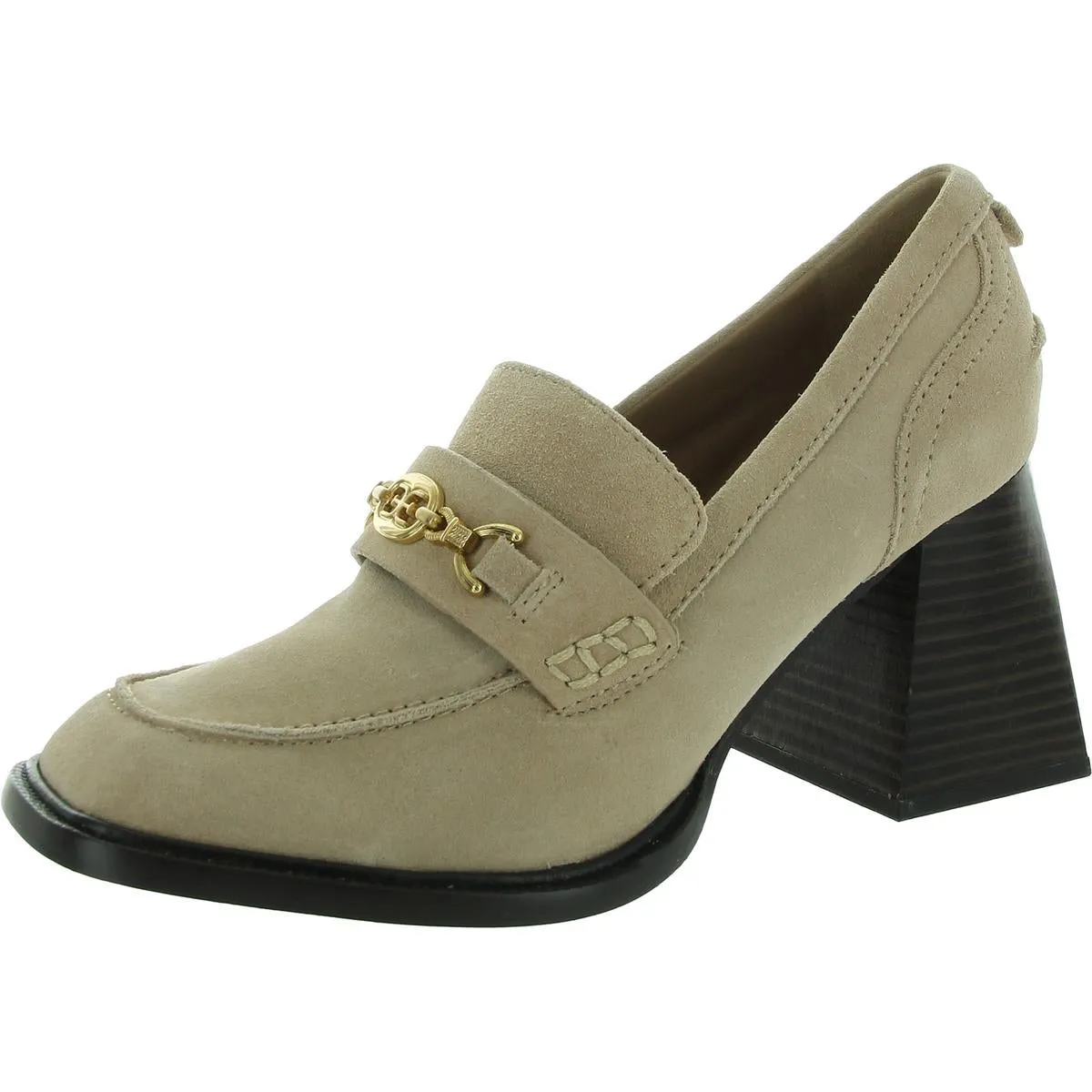 Quincy Womens Square Toe Loafer Heels
