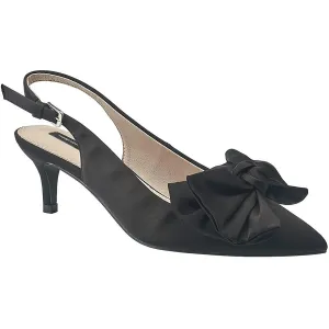 Quinn Bow Womens Bow Satin Slingback Heels