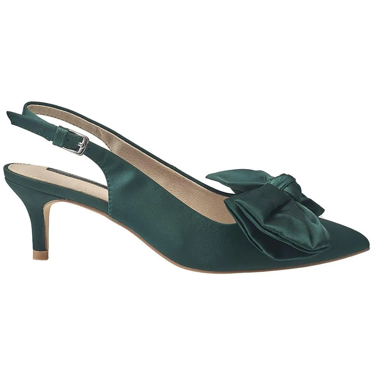 Quinn Bow Womens Bow Satin Slingback Heels
