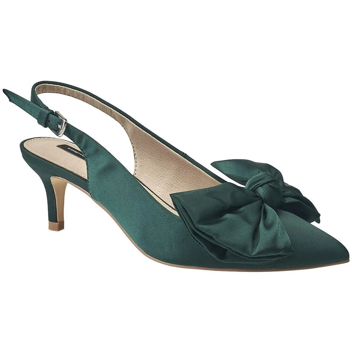 Quinn Bow Womens Bow Satin Slingback Heels