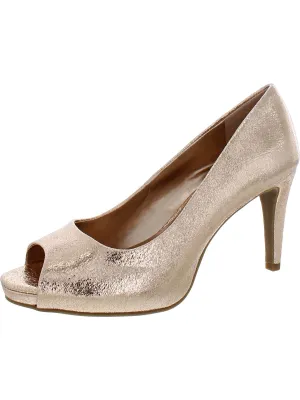 Rainaa Womens Faux Leather Snake Print Pumps