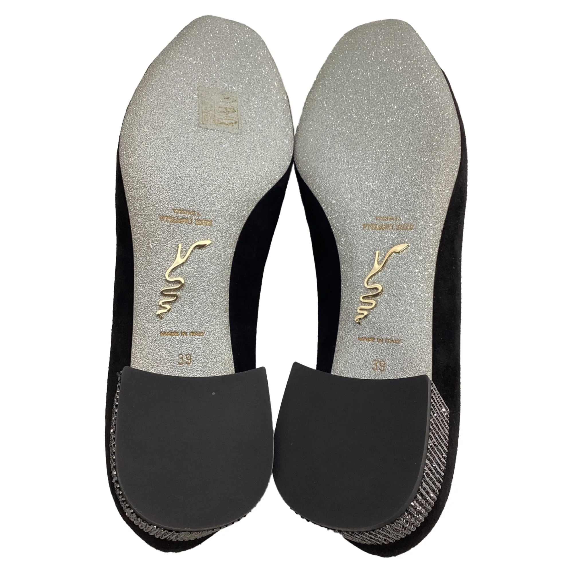 Rene Caovilla Kristen Crystal-Embellished Pumps In Black Suede