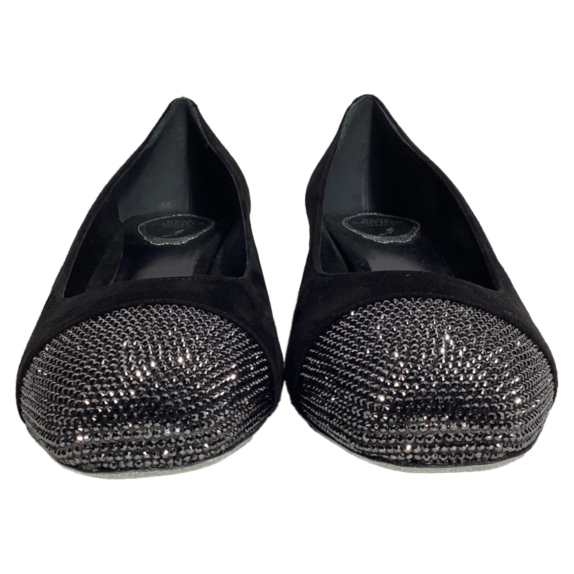 Rene Caovilla Kristen Crystal-Embellished Pumps In Black Suede