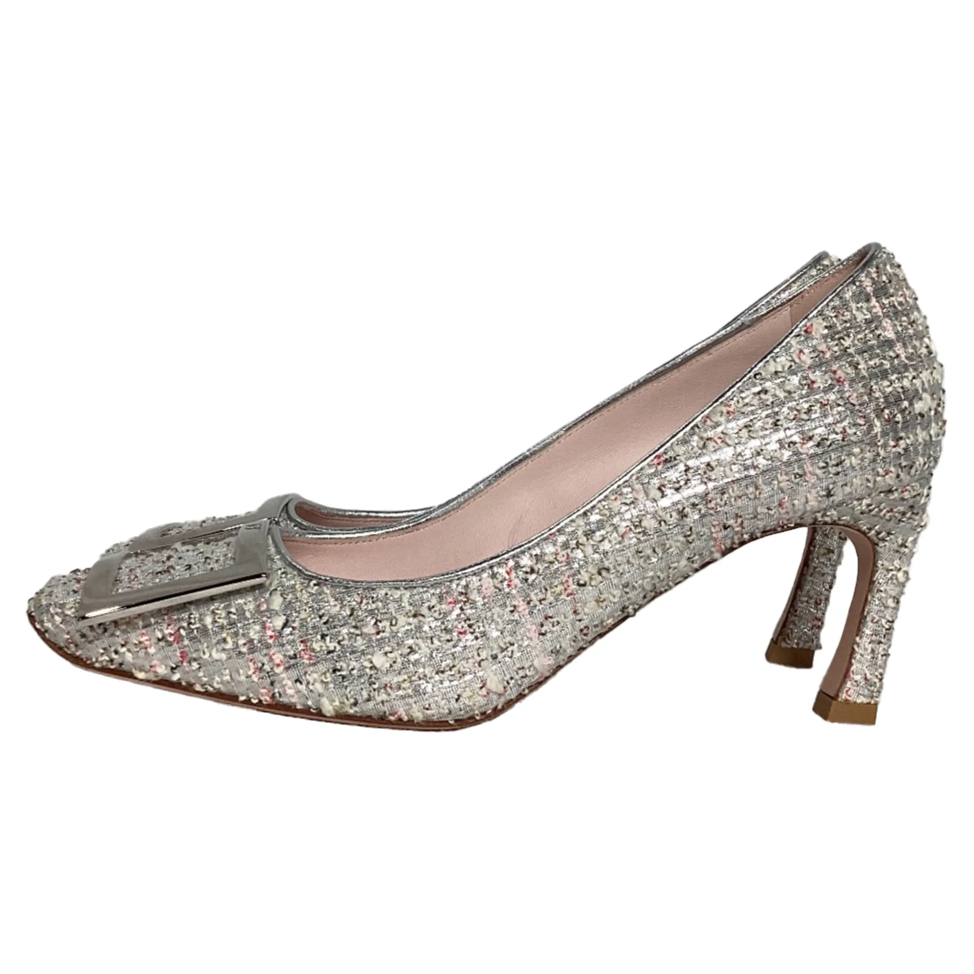 Roger Vivier Trompette Pumps in White Tweed