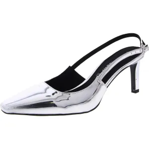 Rosel Womens Patent Square Toe Slingback Heels