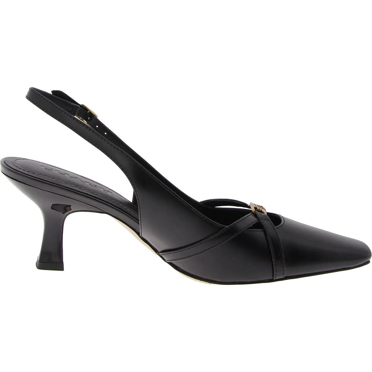 Rowyn Womens Leather Criss-Cross Slingback Heels