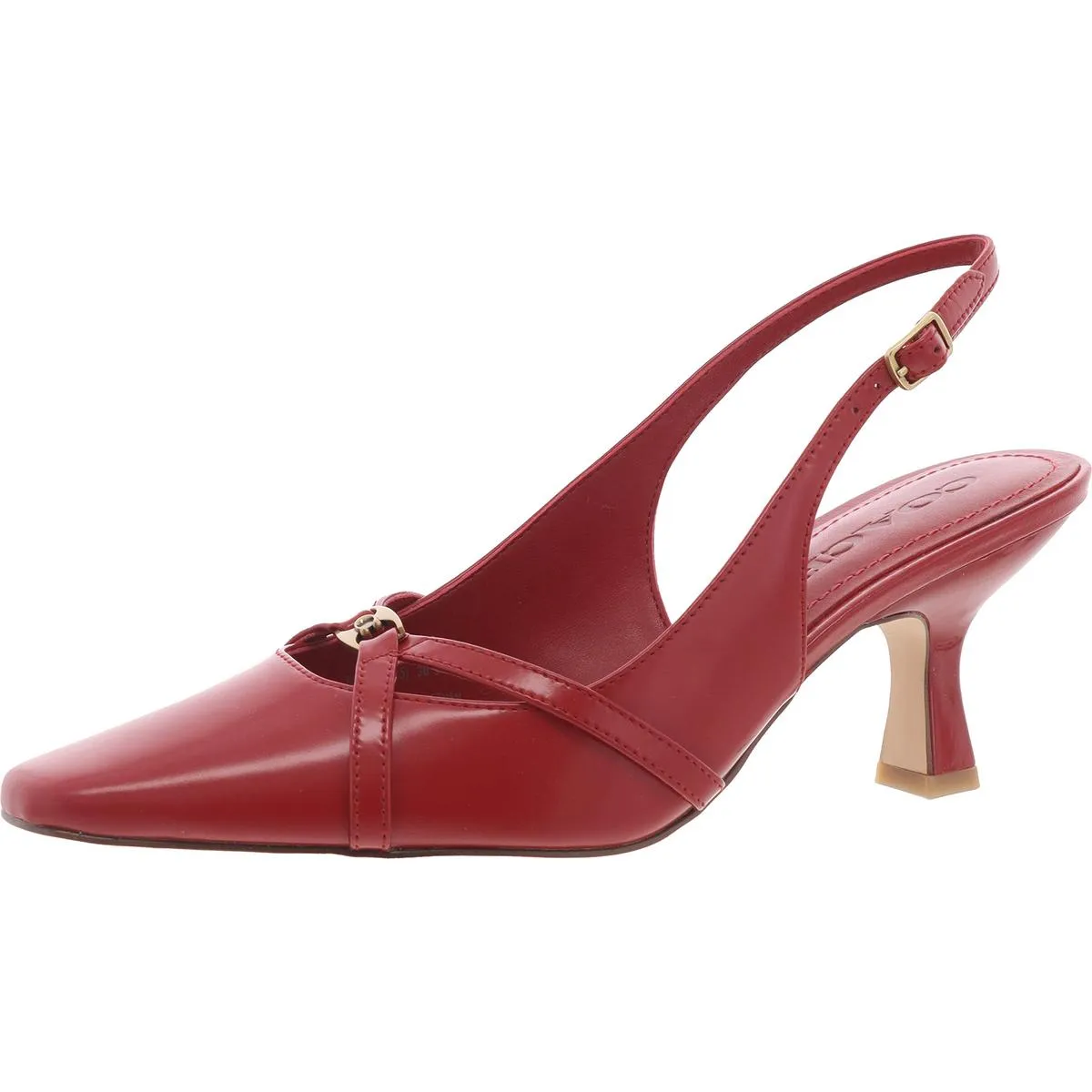 Rowyn Womens Leather Criss-Cross Slingback Heels