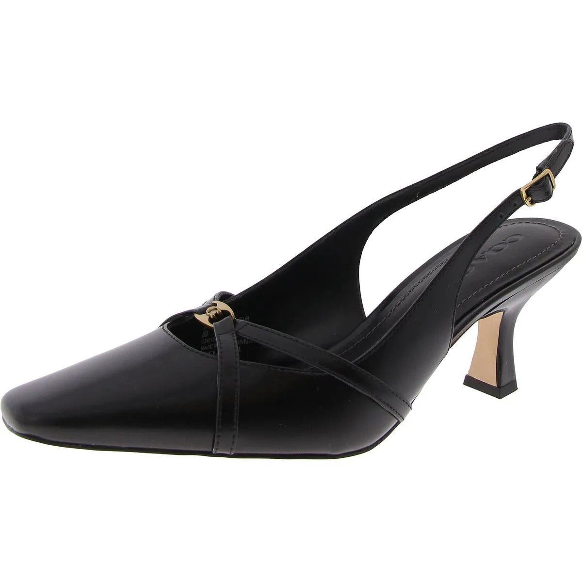 Rowyn Womens Leather Criss-Cross Slingback Heels