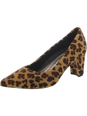 Samantha Womens Leather Slip On Evening Heels