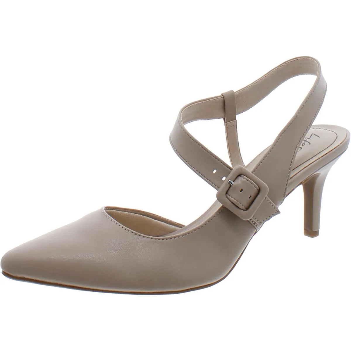 Sansa Womens Pointed Toe Ankle Strap Slingback Heels