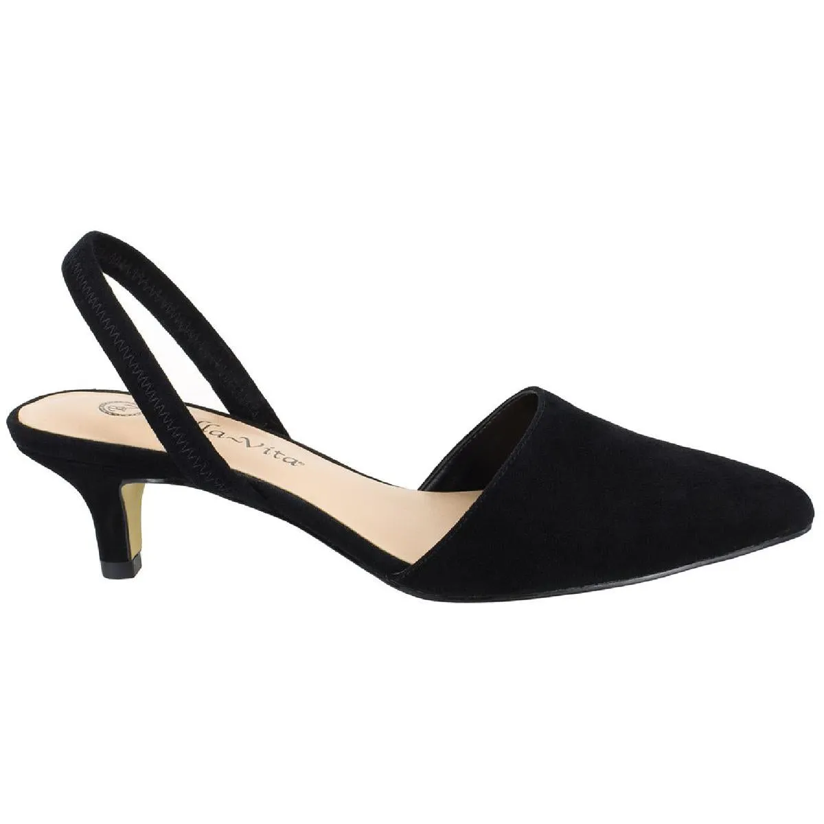 Sarah  Womens Faux Suede Slip On Heels