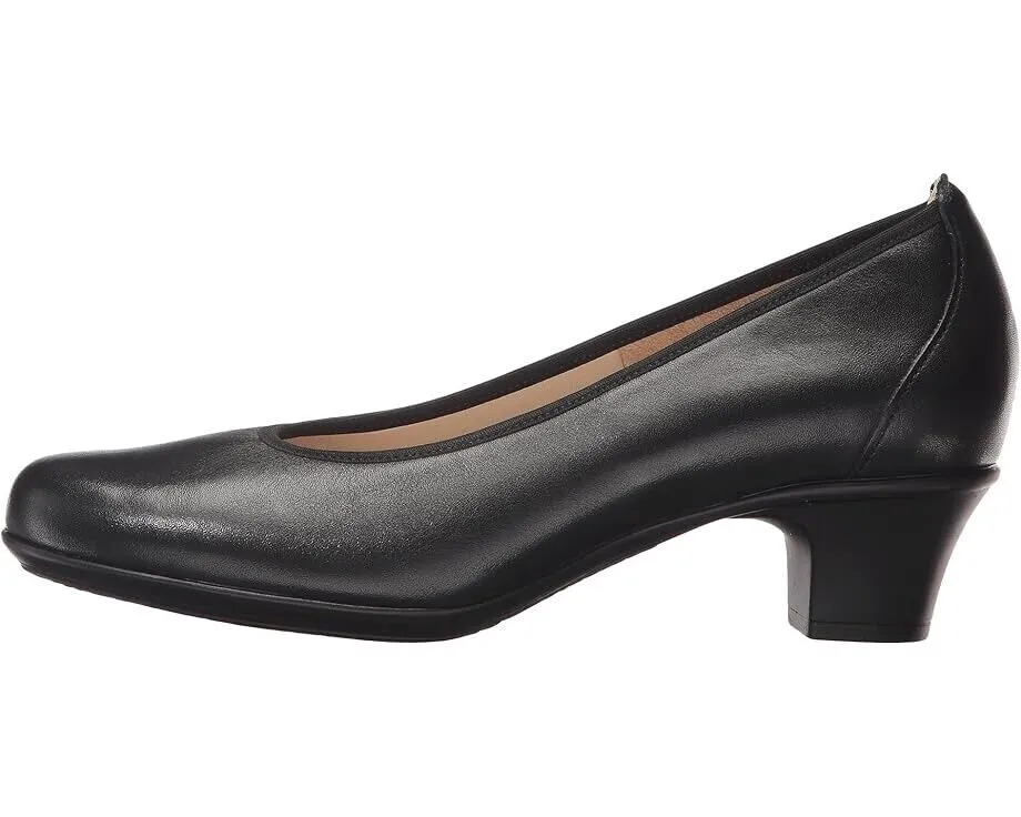 SAS Milano 2990-001 Heels Women's 12 Black Leather Slip On Comfort Pumps RHS2393