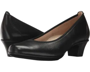 SAS Milano 2990-001 Heels Women's 12 Black Leather Slip On Comfort Pumps RHS2393