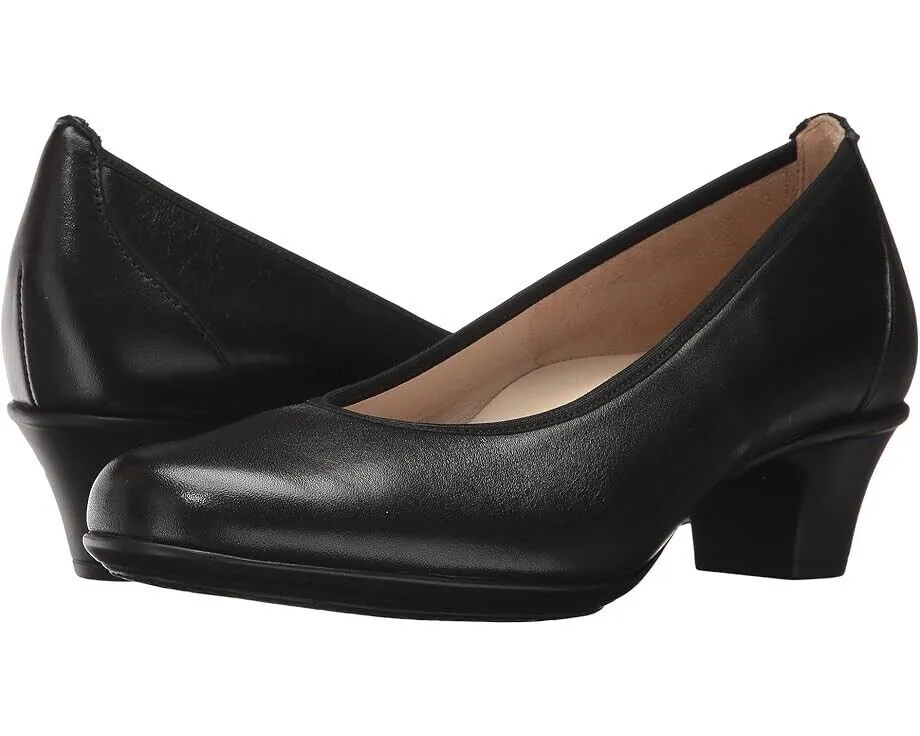 SAS Milano 2990-001 Heels Women's 12 Black Leather Slip On Comfort Pumps RHS2393