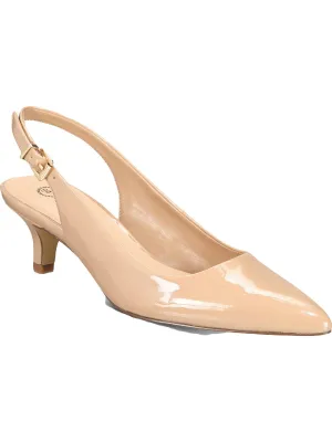 Scarlett II Womens Faux Leather Pointed Toe Slingback Heels