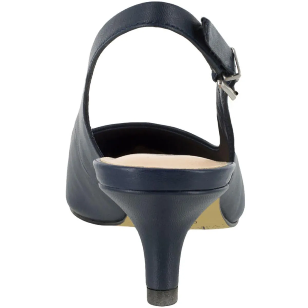 Scarlett Womens Leather Kitten Slingback Heels