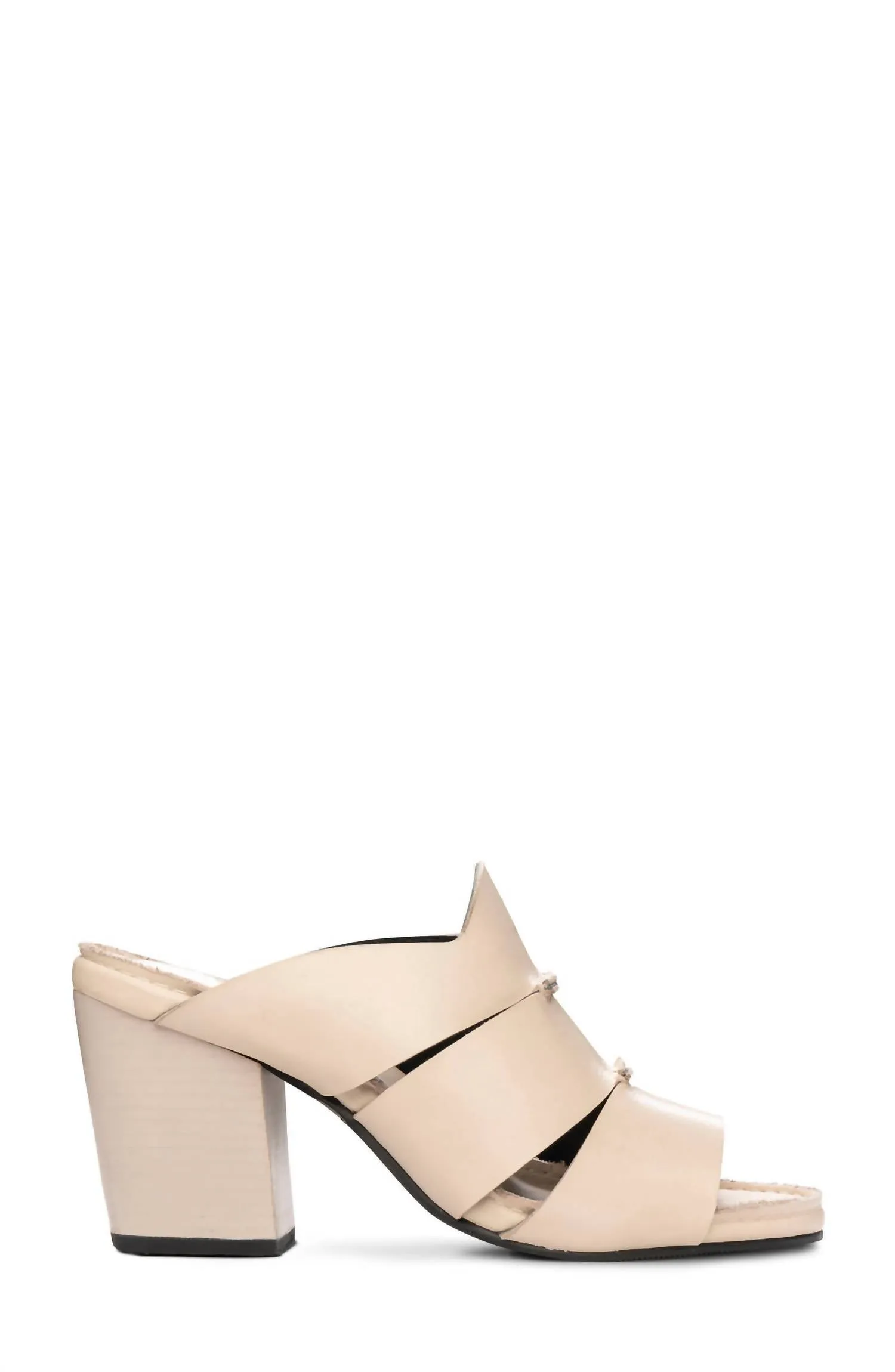 Seamingly Soy Leather Strapped Heel Sandals In Cream