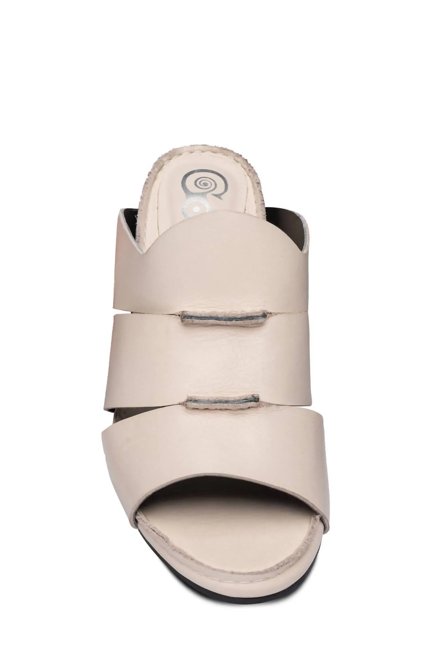 Seamingly Soy Leather Strapped Heel Sandals In Cream