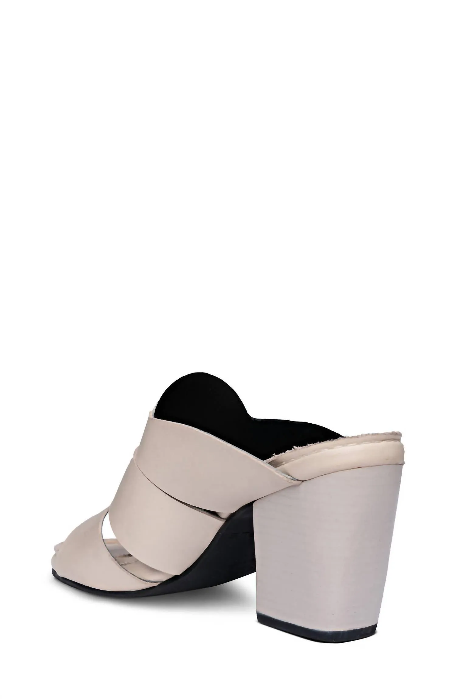 Seamingly Soy Leather Strapped Heel Sandals In Cream