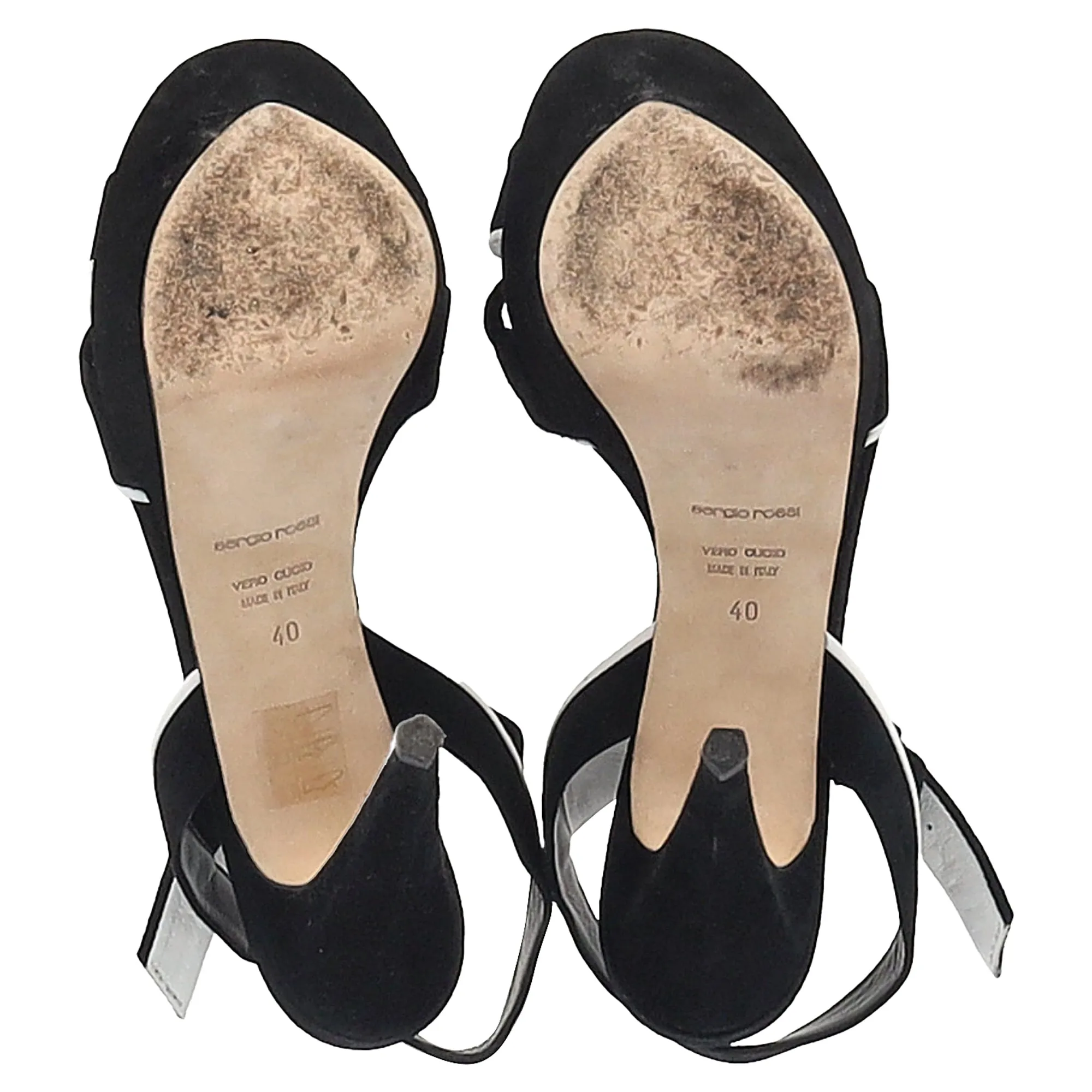 Sergio Rossi Bow Detail  Platform Sandal Heels in Black Suede