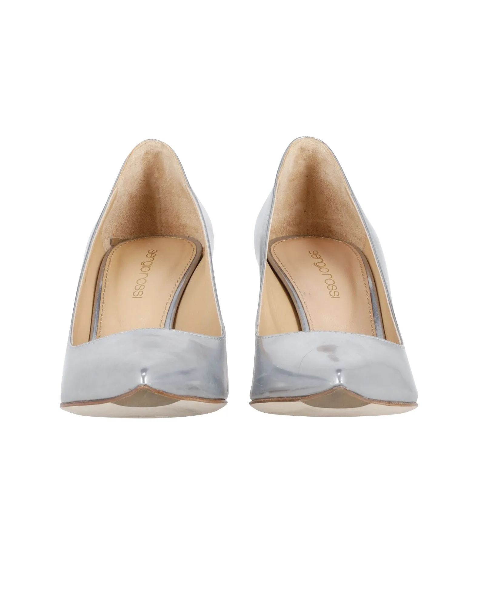 Sergio Rossi Godiva Pumps in Silver Leather