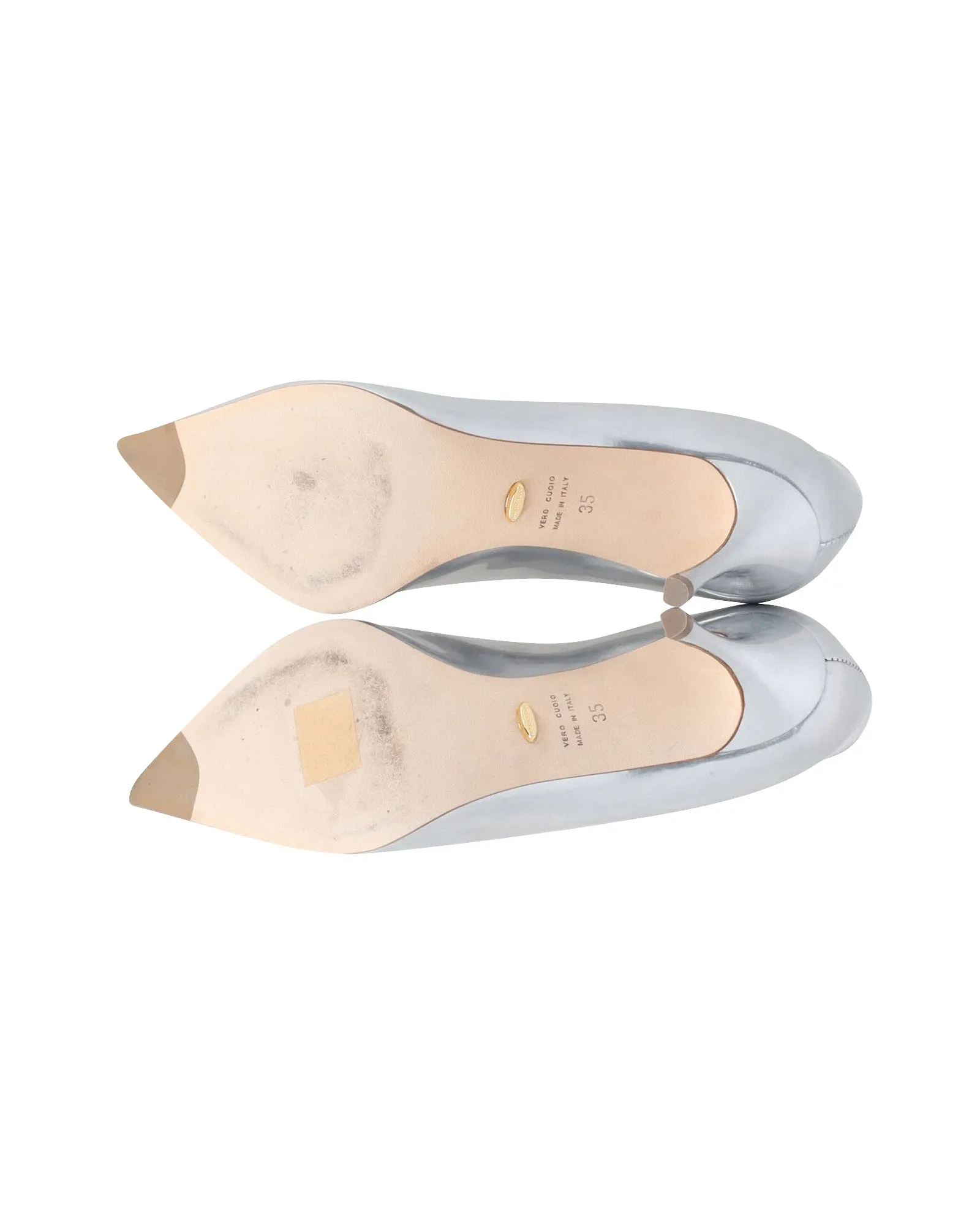 Sergio Rossi Godiva Pumps in Silver Leather