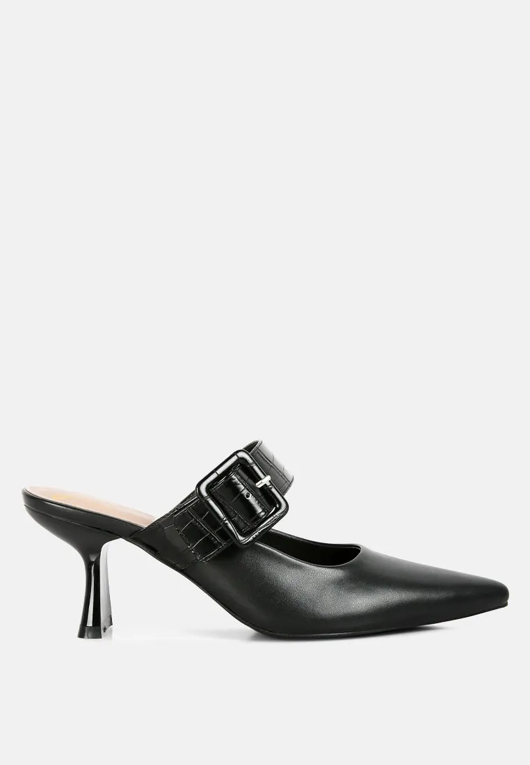 shein star slim block heel mules