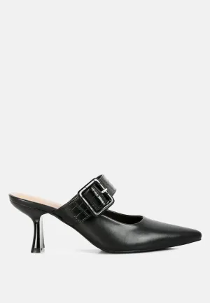 shein star slim block heel mules
