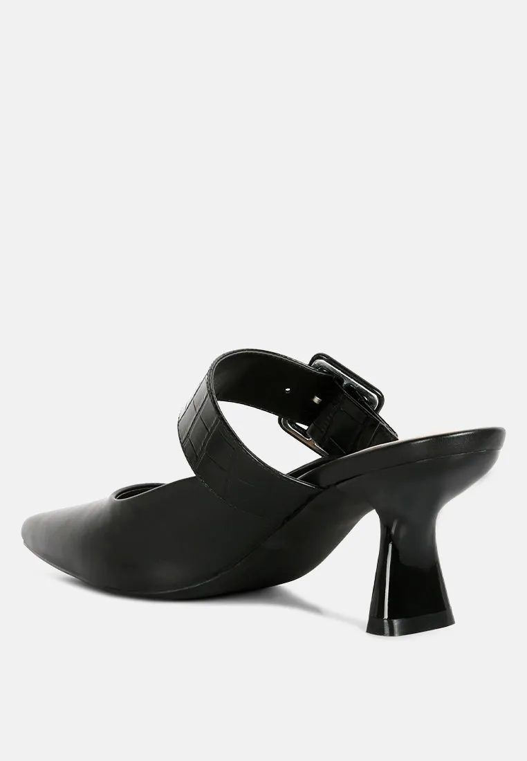 shein star slim block heel mules