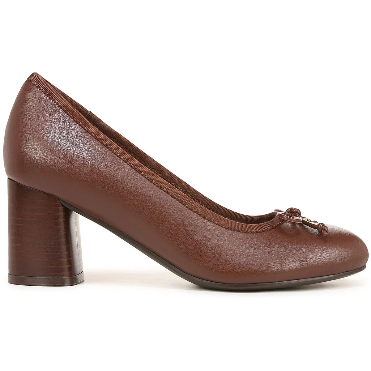 Sienna Womens Leather Dressy Block Heels
