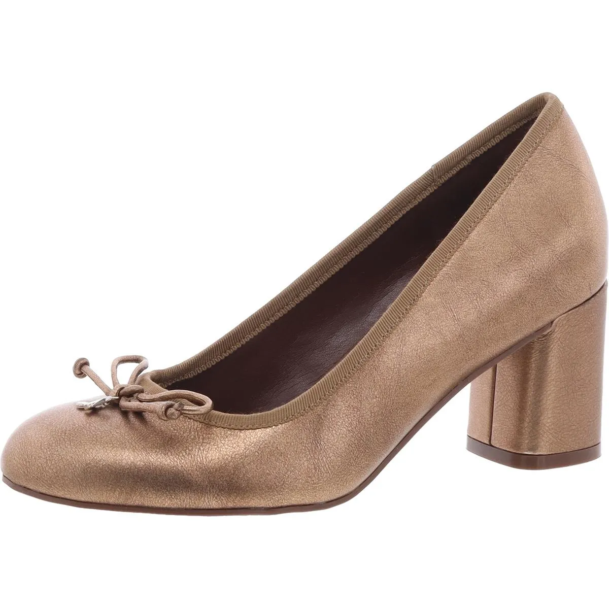 Sienna Womens Leather Dressy Block Heels