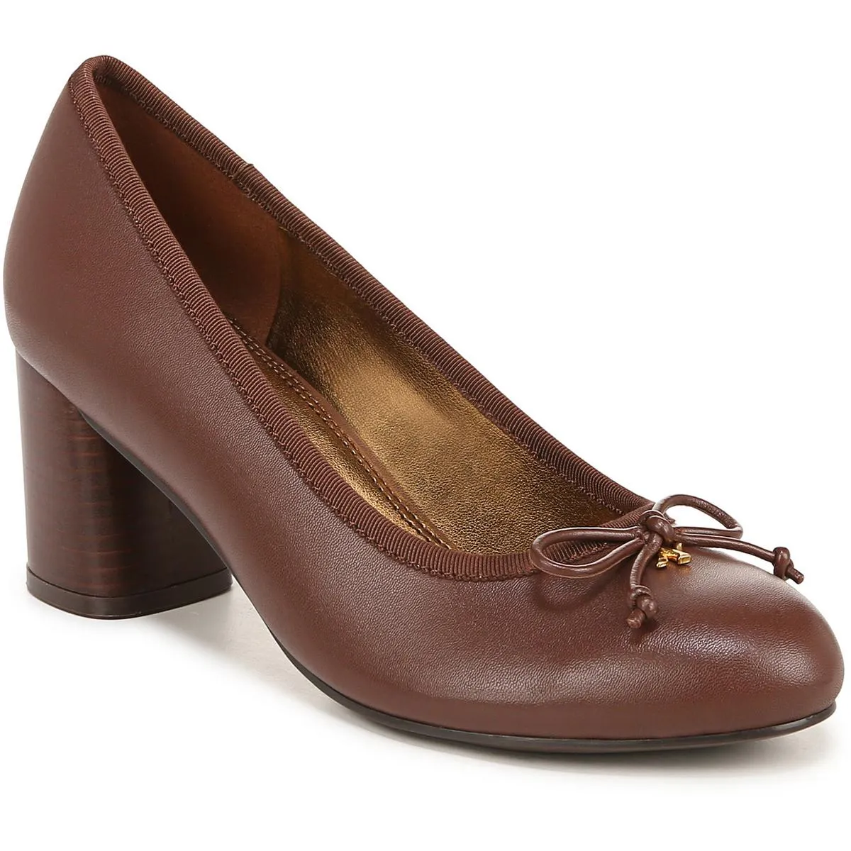 Sienna Womens Leather Dressy Block Heels