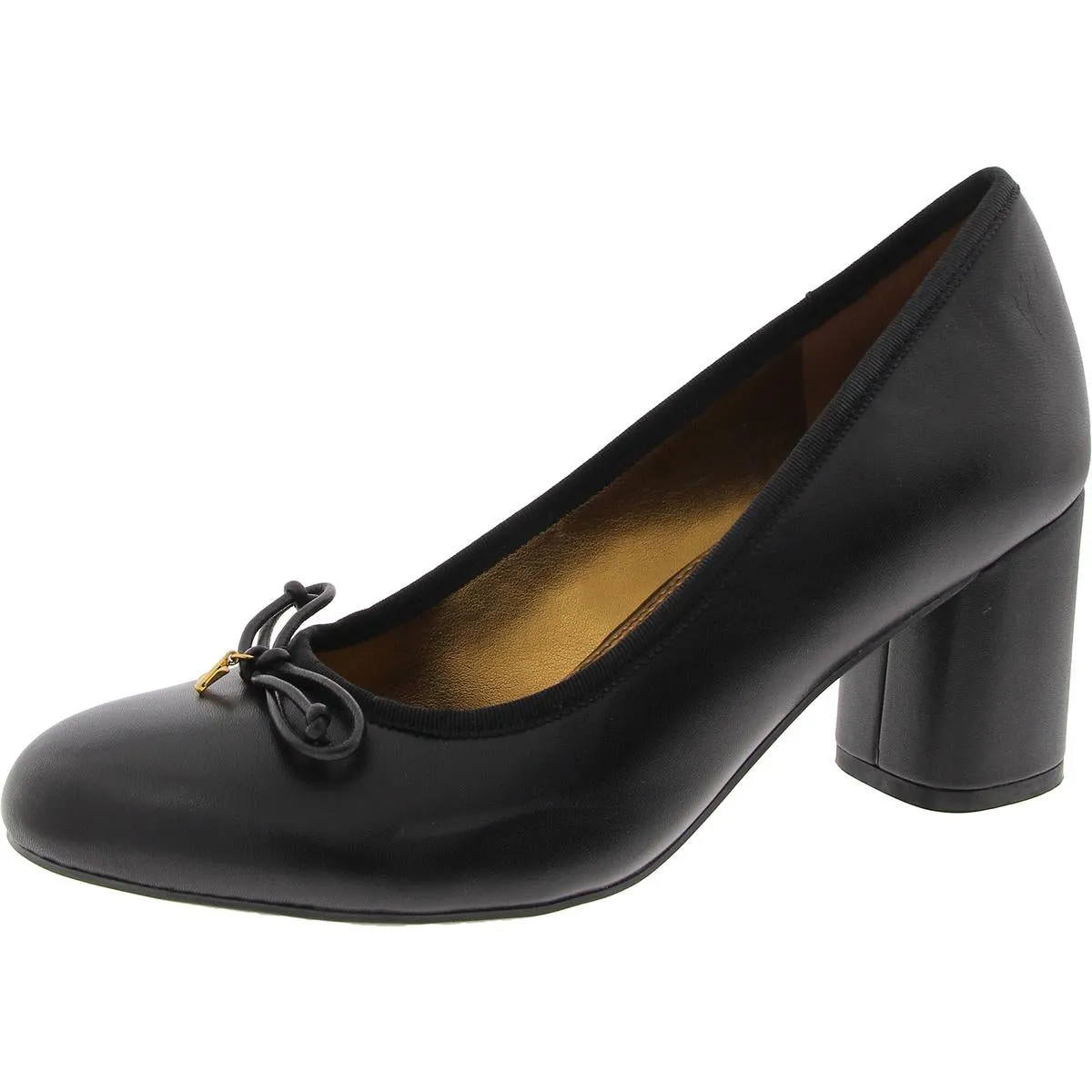 Sienna Womens Leather Dressy Block Heels